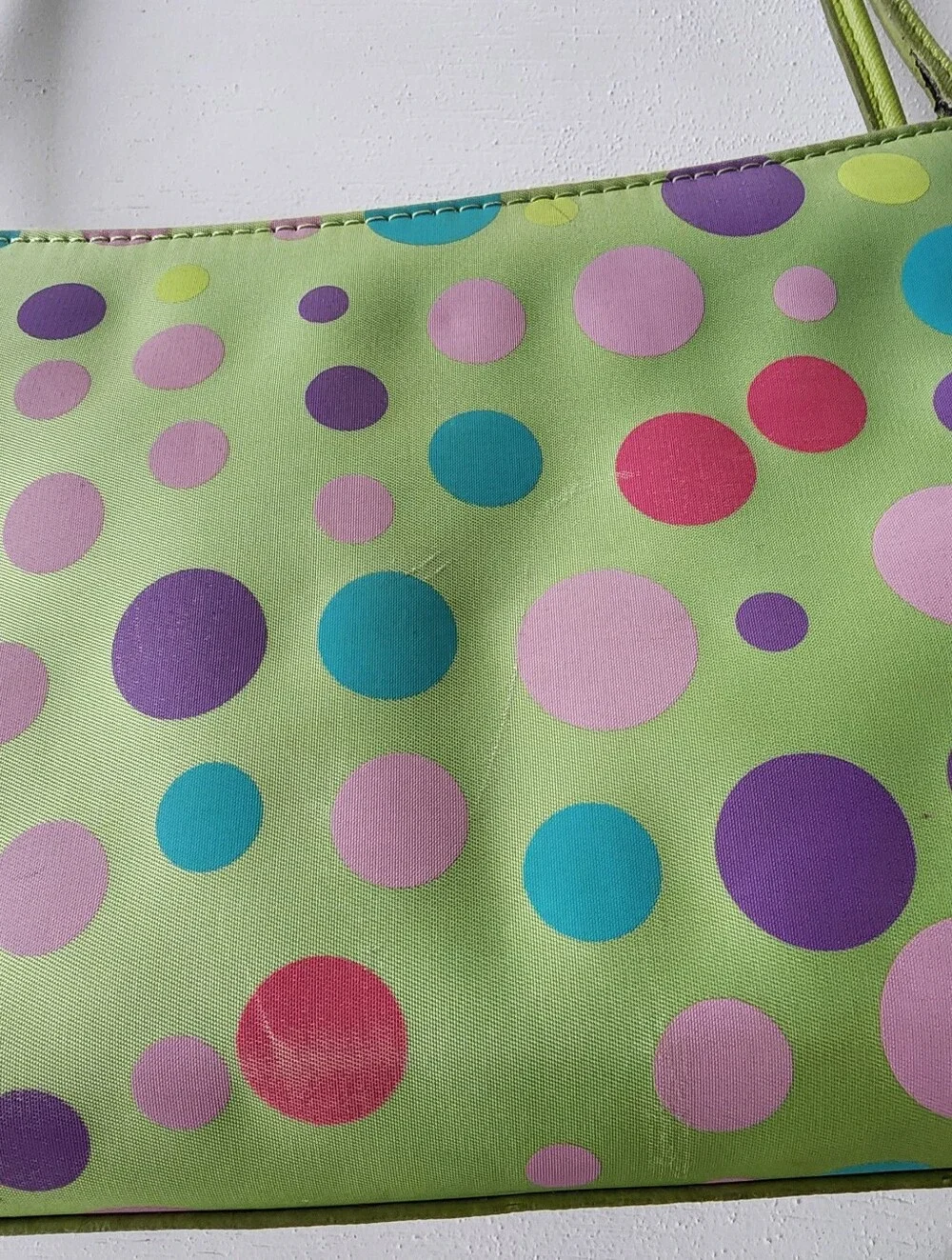 Vintage Kate Spade Green Polka Dot Shoulder Bag and Wallet Set